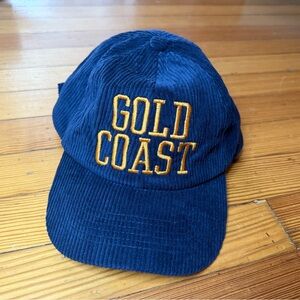 Gold Coast Navy Corduroy Cap with Yellow Embroidery